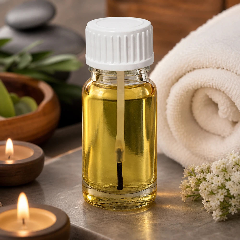 10ml Pinselflasche weiß Standardverschluss ClearLine UT18/10 Kompakte 10ml Flasche mit Pinselaufsatz aus Borosilikatglas ideal für Aromatherapie und Naturkosmetik