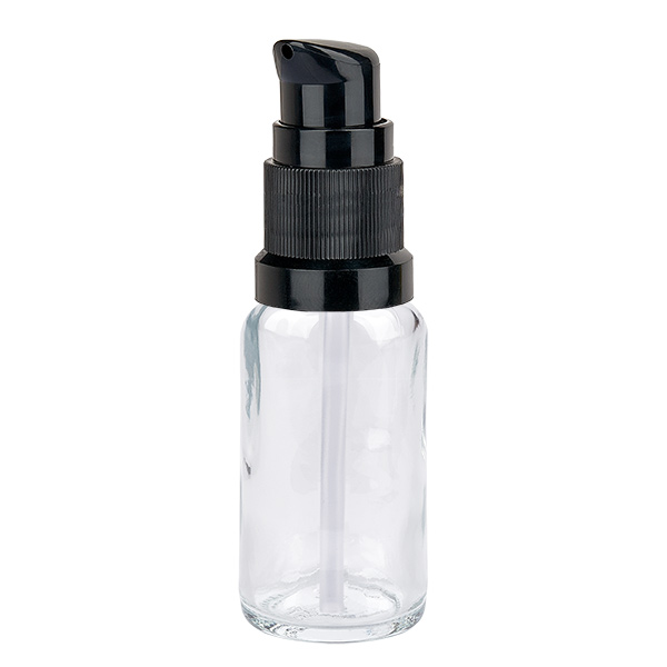 Flacone a pompa da 20 ml nero STD ClearLine UT18/20 Flacone a pompa da 20 ml nero STD ClearLine UT18/20