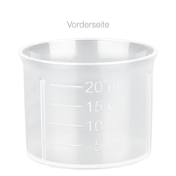 20ml Dosierbecher transparent mit Skala ApoGlas