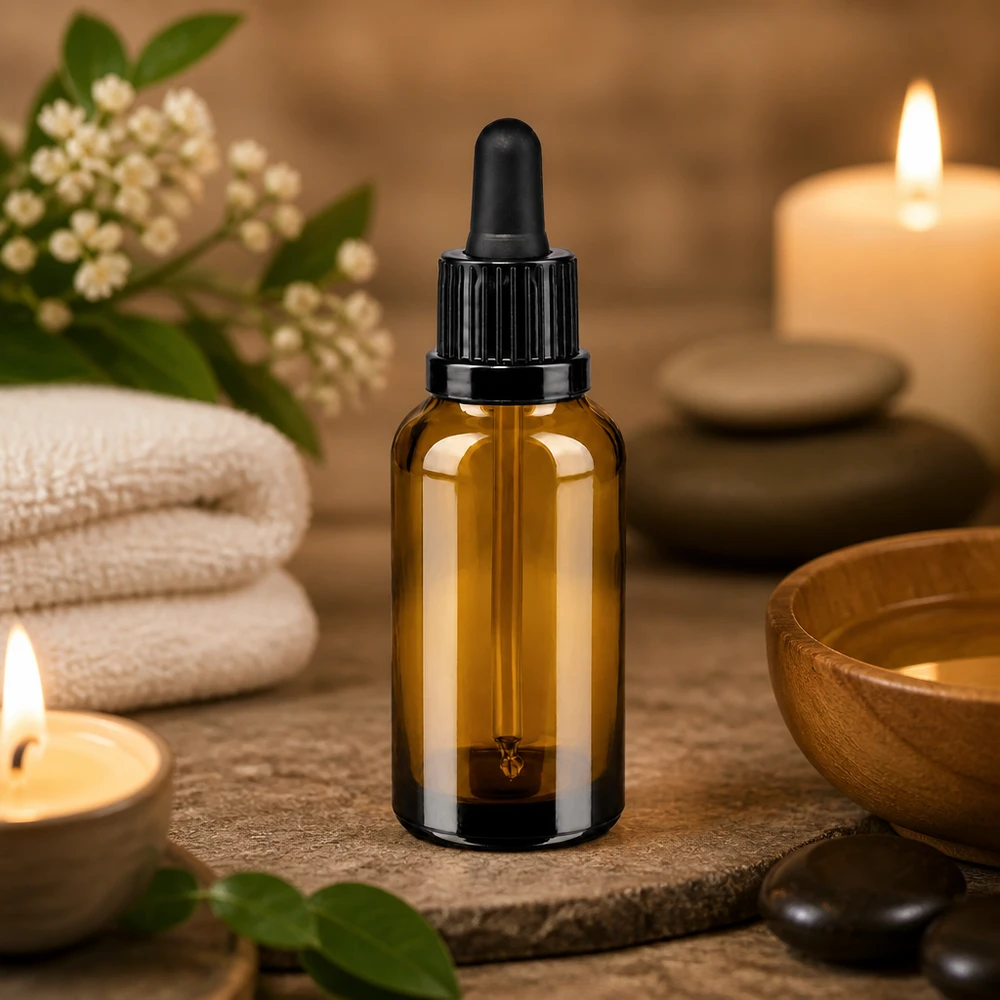 30ml Pipettenflasche schwarz Originalitätsverschluss BrownLine UT18/30 Nachhaltige 30ml Glasflasche wiederverwendbar mit präziser Pipette für Zero-Waste-Lifestyle