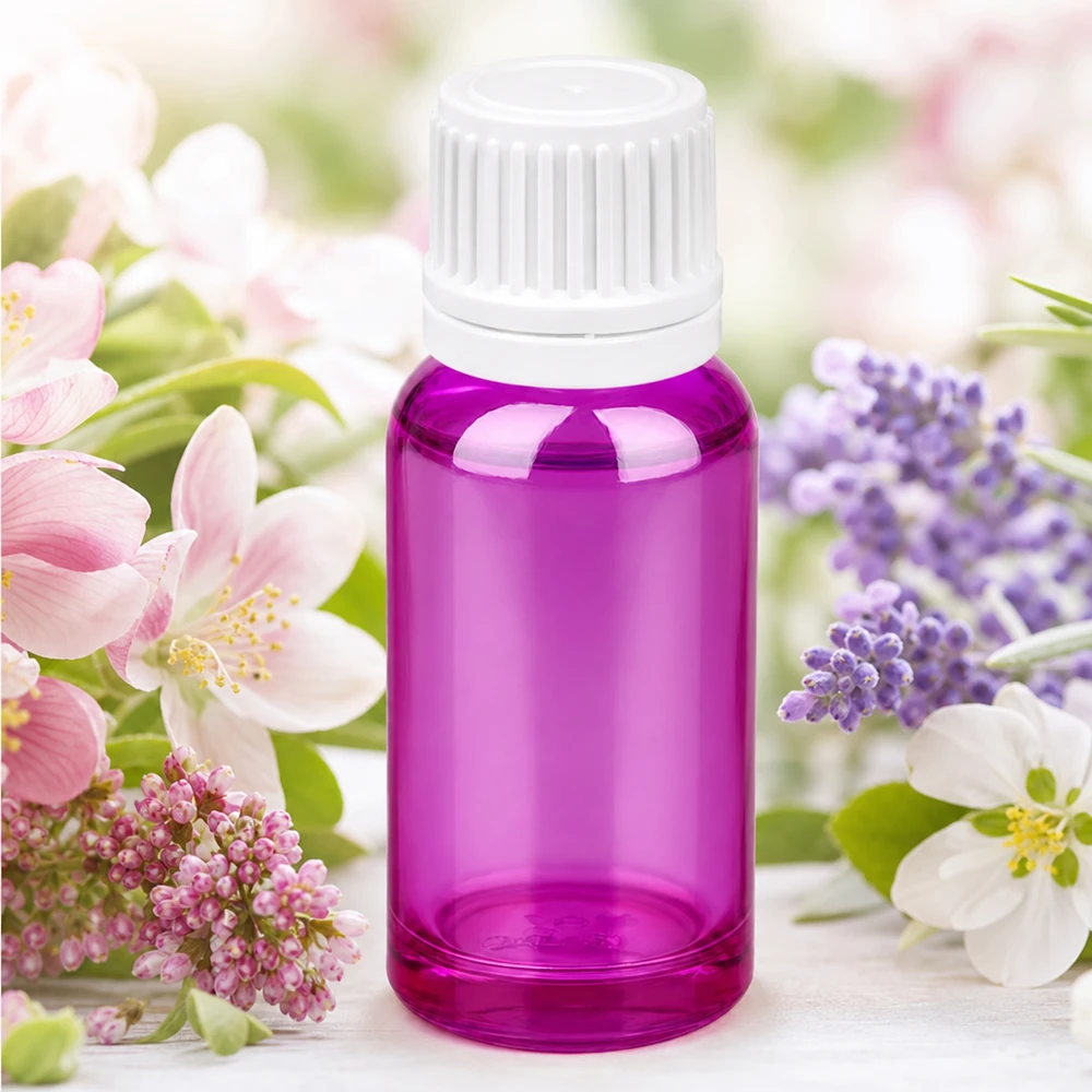 20ml Flasche 11mm Schraubverschluss weiss Originalität Schraubverschlusserschluss PurpleLine UT18/20 Violette 20ml Glasflasche mit weißem Verschluss ideal für DIY-Kosmetik und selbstgemachte Tinkturen