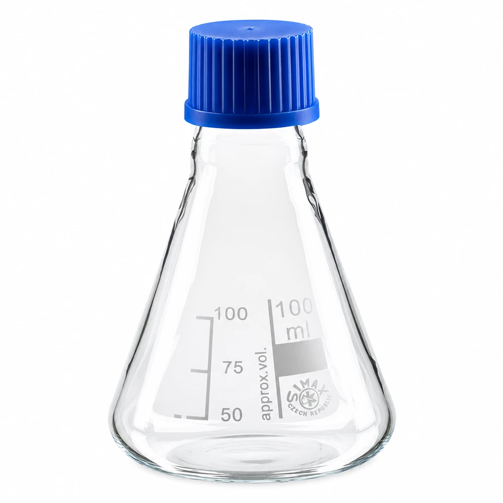 Matraccio volumetrico da 100 ml con scala graduata per una precisa determinazione del volume in laboratorio