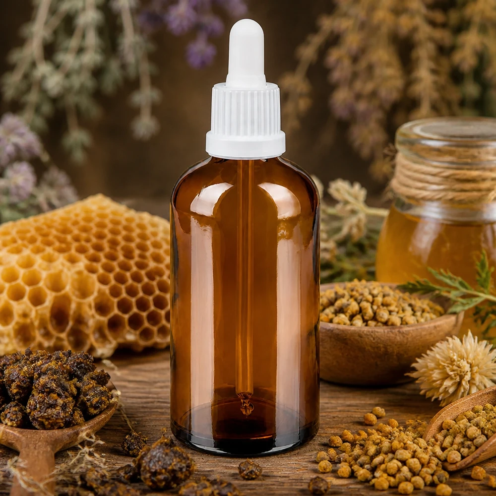 Pratico flacone in vetro da 100 ml con pipetta contagocce per una facile porzionatura delle tinture