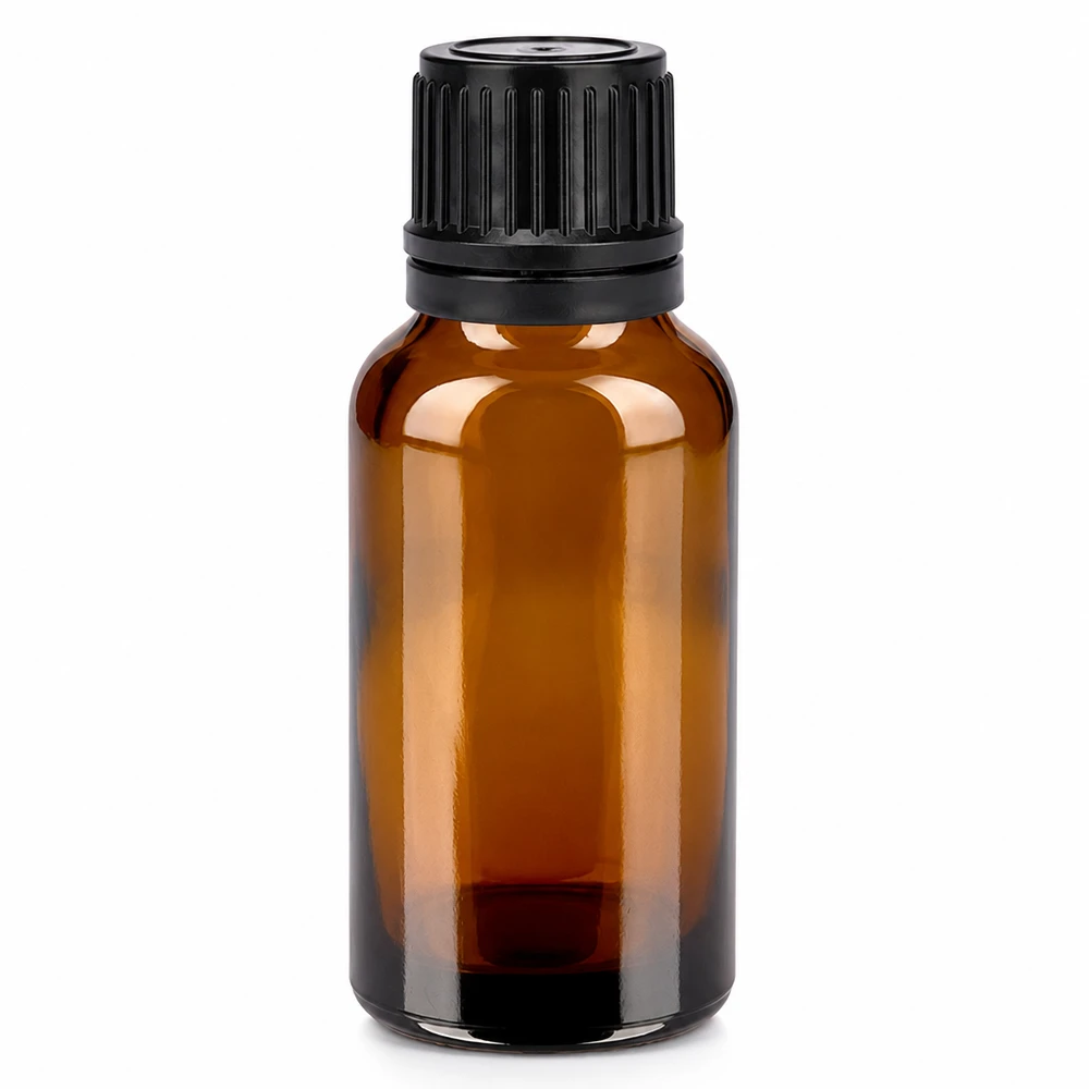 Flacone compatto da 20 ml in vetro marrone, perfetto per i viaggi e le applicazioni mobili