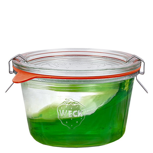 Set di 6 vasi Weck da 370 ml con 6 coperchi in vetro, 6 E Set di 6 vasi Weck da 370 ml con 6 coperchi in vetro, 6 E