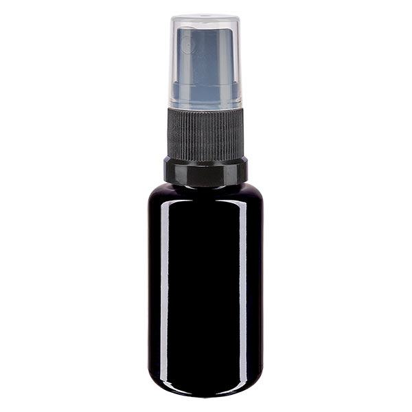 Apothekenflasche violett 20ml Sprayaufsatz schwarz