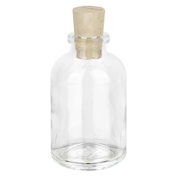Flasche Klarglas 50ml mit Korken 11/14mm