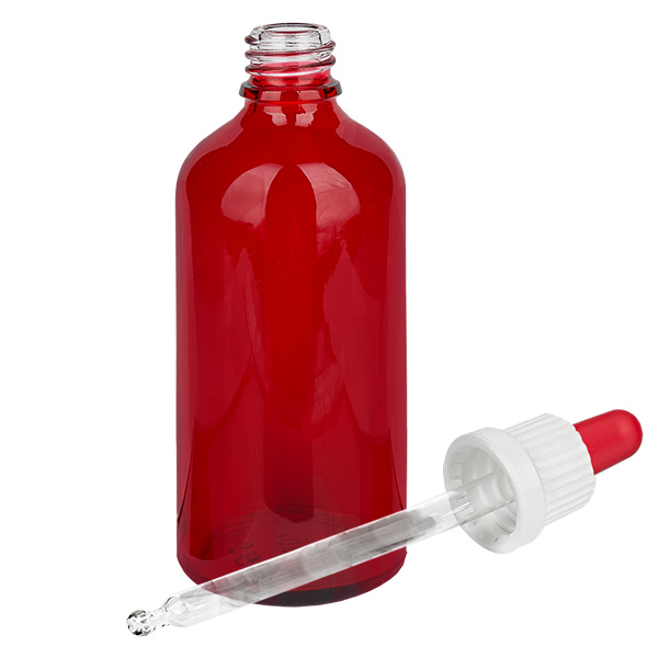 100ml Pipettenflasche weiß/rot Originalitätsverschluss RedLine UT18/100