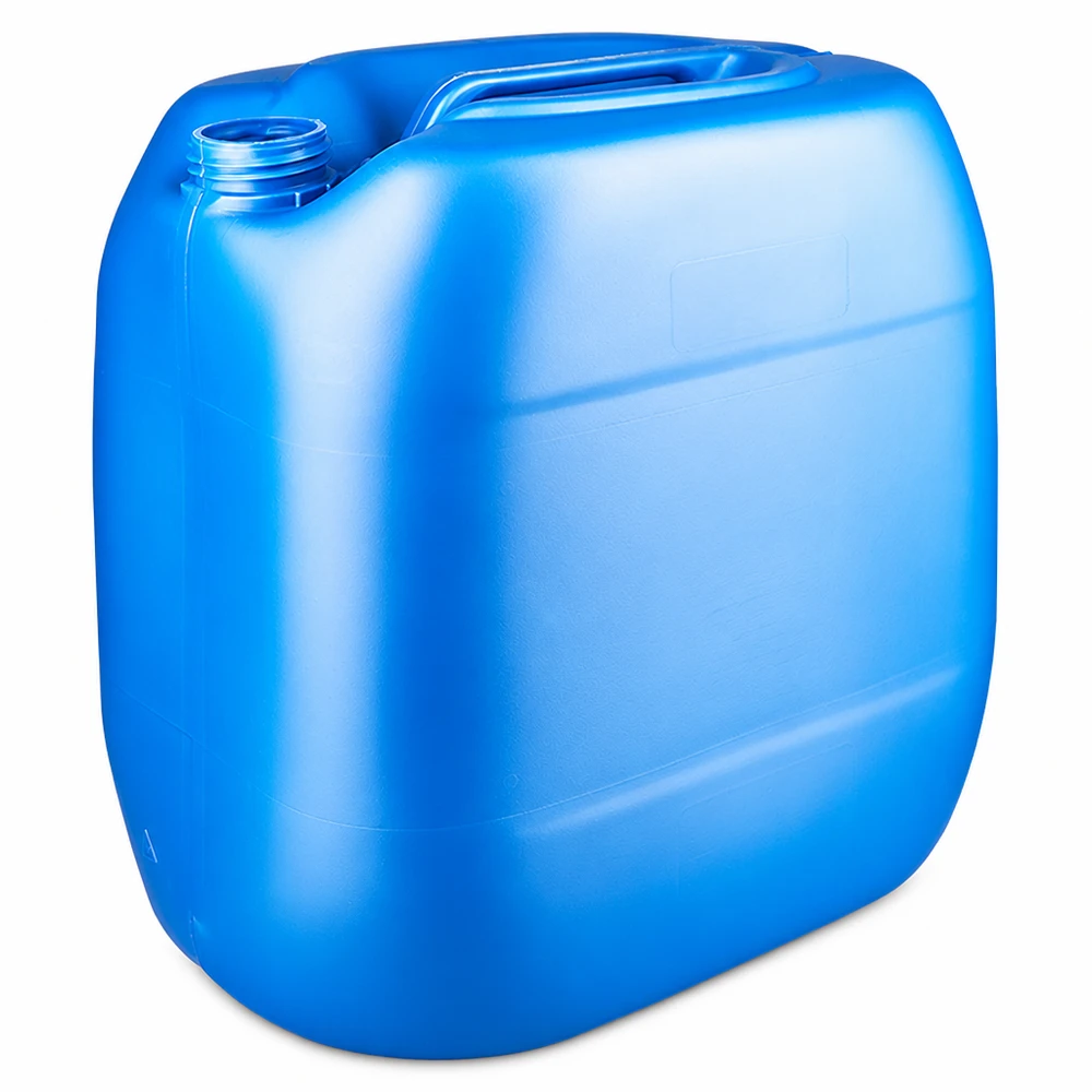 Bidon 30 litres bleu sans bouchon Bidon en plastique bleu de 30 litres, sans bouchon, muni d'une poignée de transport pour un stockage en toute sécurité