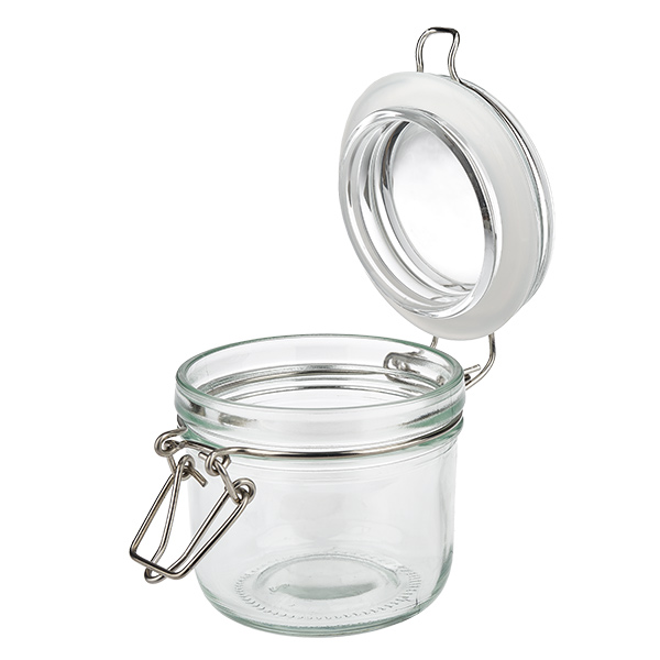 200ml Vorratsglas mit Silikonring und Bügelverschluss UNiTWIST Barattolo compatto in vetro da 200 ml con manico in metallo e guarnizione in gomma per una conservazione ermetica