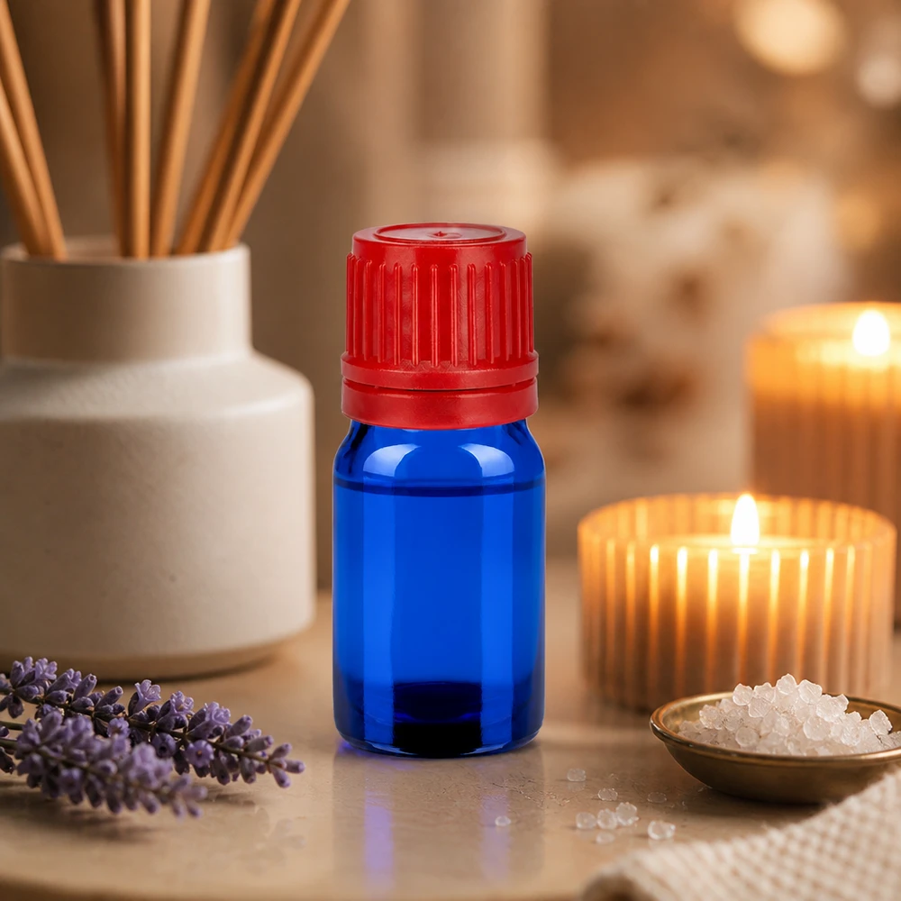 Flacone da 5 ml in vetro di cobalto protetto dalla luce, ideale per sostanze sensibili BlueLine UT18/5