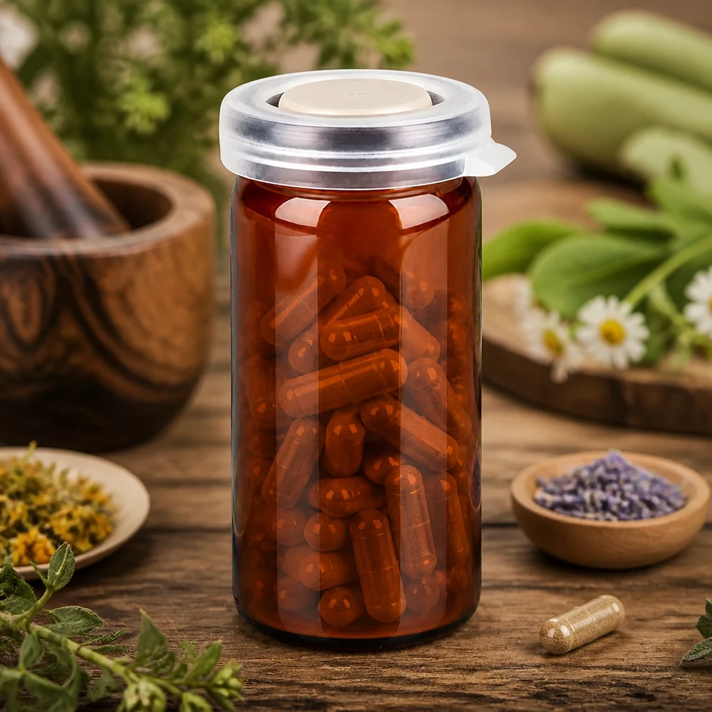 Tabletten/Rollrandglas 10ml braun mit Schnappdeckel Pharmazeutisches Rollrandglas 10ml mit hermetisch dichtem Schnappdeckel aus Kunststoff