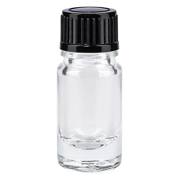 Flacone contagocce trasparente da 5ml STD nero/1mm ApoGlas Flacone contagocce trasparente da 5ml STD nero/1mm ApoGlas
