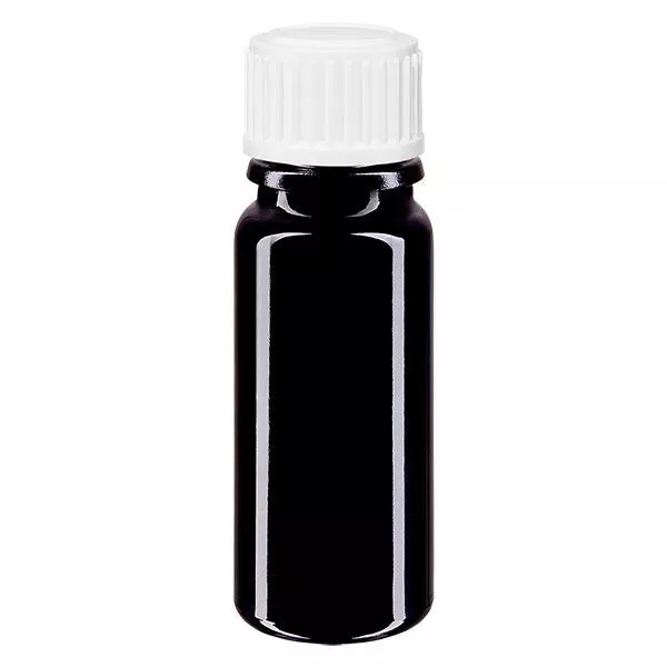 Flacon de pharmacie violet 10ml bouchon vissable blanc standard
