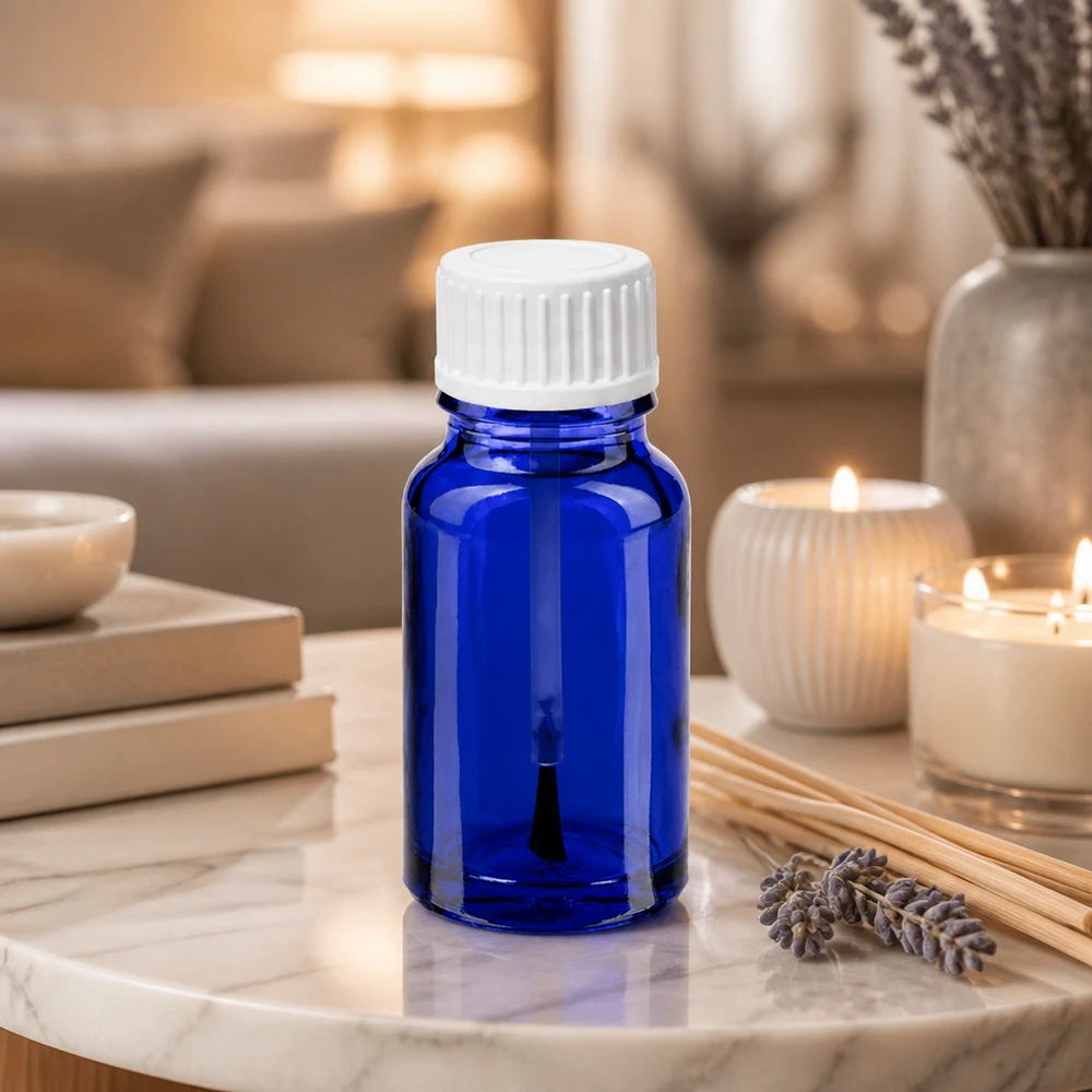 10ml Pinselflasche weiß Standardverschluss BlueLine UT18/10 Vielseitige 10ml Glasflasche mit Pinselapplikator für Medizin Kosmetik und Handwerk geeignet