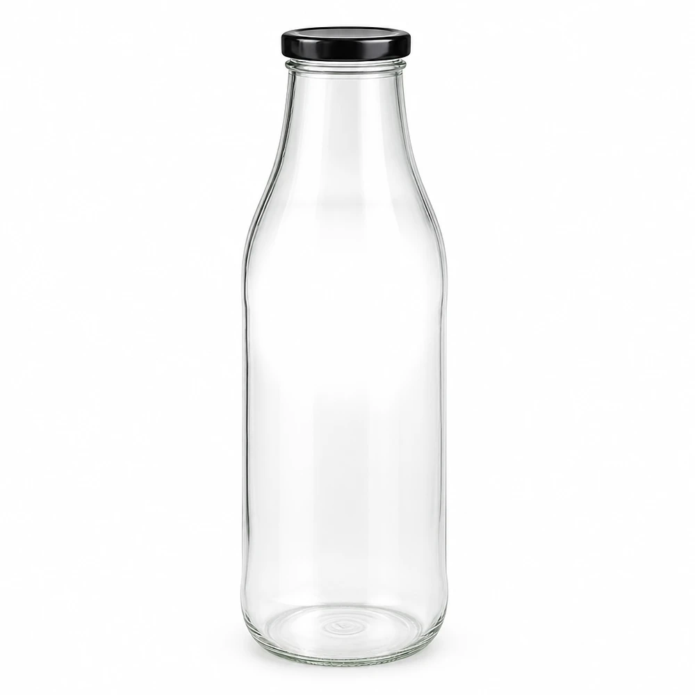 1000ml Glasflasche + BasicSeal Deckel schwarz UNiTWIST 1000ml Glasflasche mit schwarzem BasicSeal Deckel UN-zertifiziert für Lebensmittel und Getränke