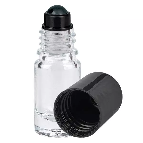 Flacon de déodorant en verre clair 5ml, déo à bille vide Flacon de déodorant en verre clair 5ml, déo à bille vide