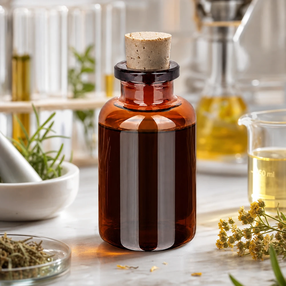 Flasche Braunglas 20ml mit Korken 11/14mm Handliche Braunglasflasche 20ml Korkenverschluss 11/14mm ideal für Aromatherapie