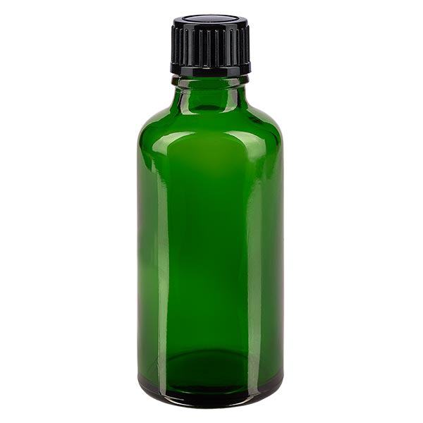 Flacone contagocce verde da 50ml STD nero/1mm ApoGlas Flacone contagocce verde da 50ml STD nero/1mm ApoGlas