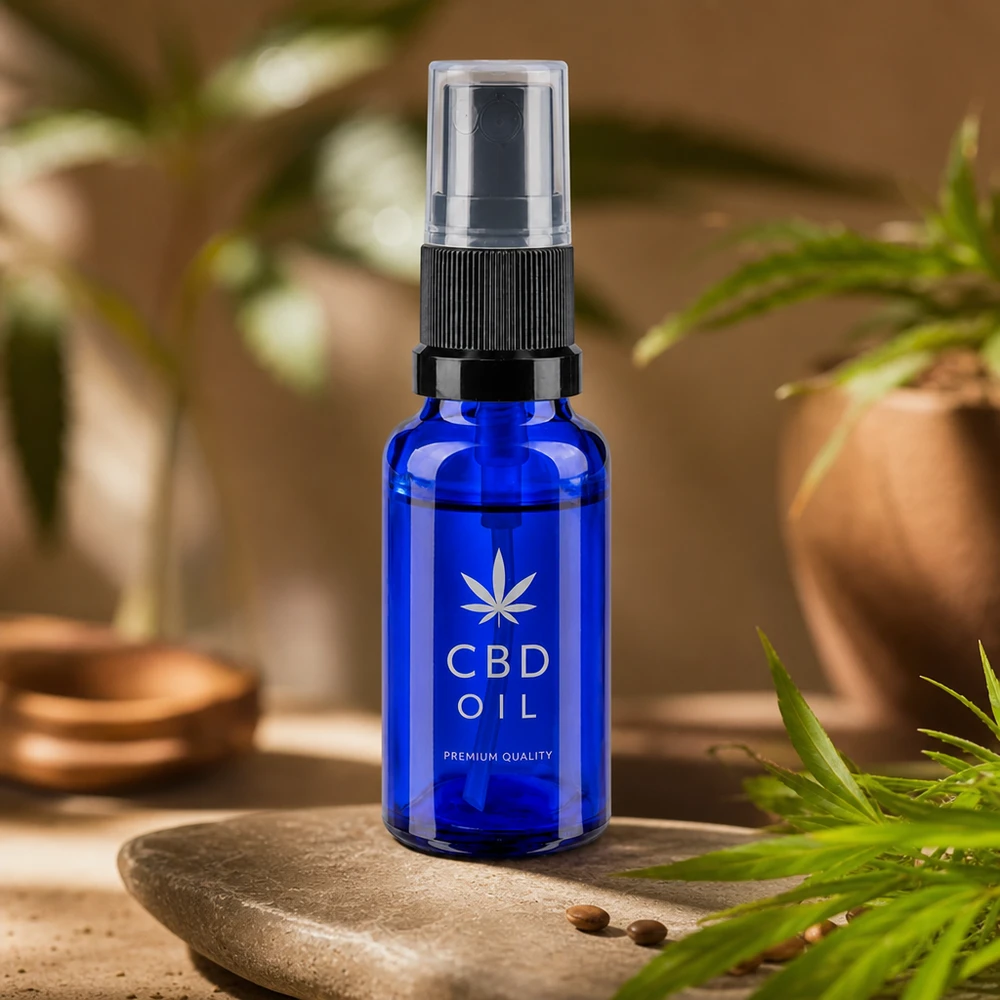 Apothekenflasche blau 20ml Sprayaufsatz schwarz Lichtschutz-Sprühflasche 20ml blau für Aromatherapie Tinktur und Pflegeprodukte