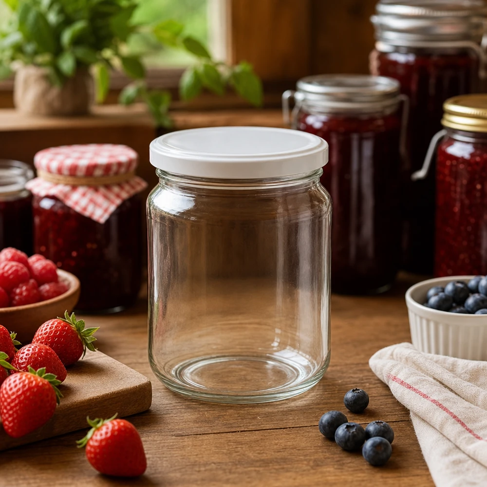 212ml UNiTWIST vaso rotondo vuoto con coperchio BasicSeal in cucina marmellata con fragole mirtilli vasetti da conserva
