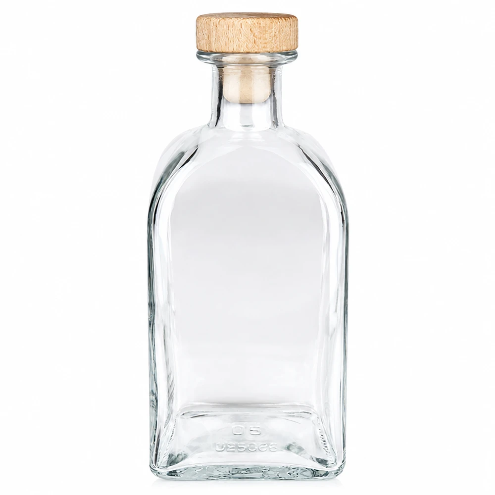 Bottiglia da 500ml in vetro Julia con manico in legno tappo UNiTWIST trasparente vuota Foto prodotto indipendente