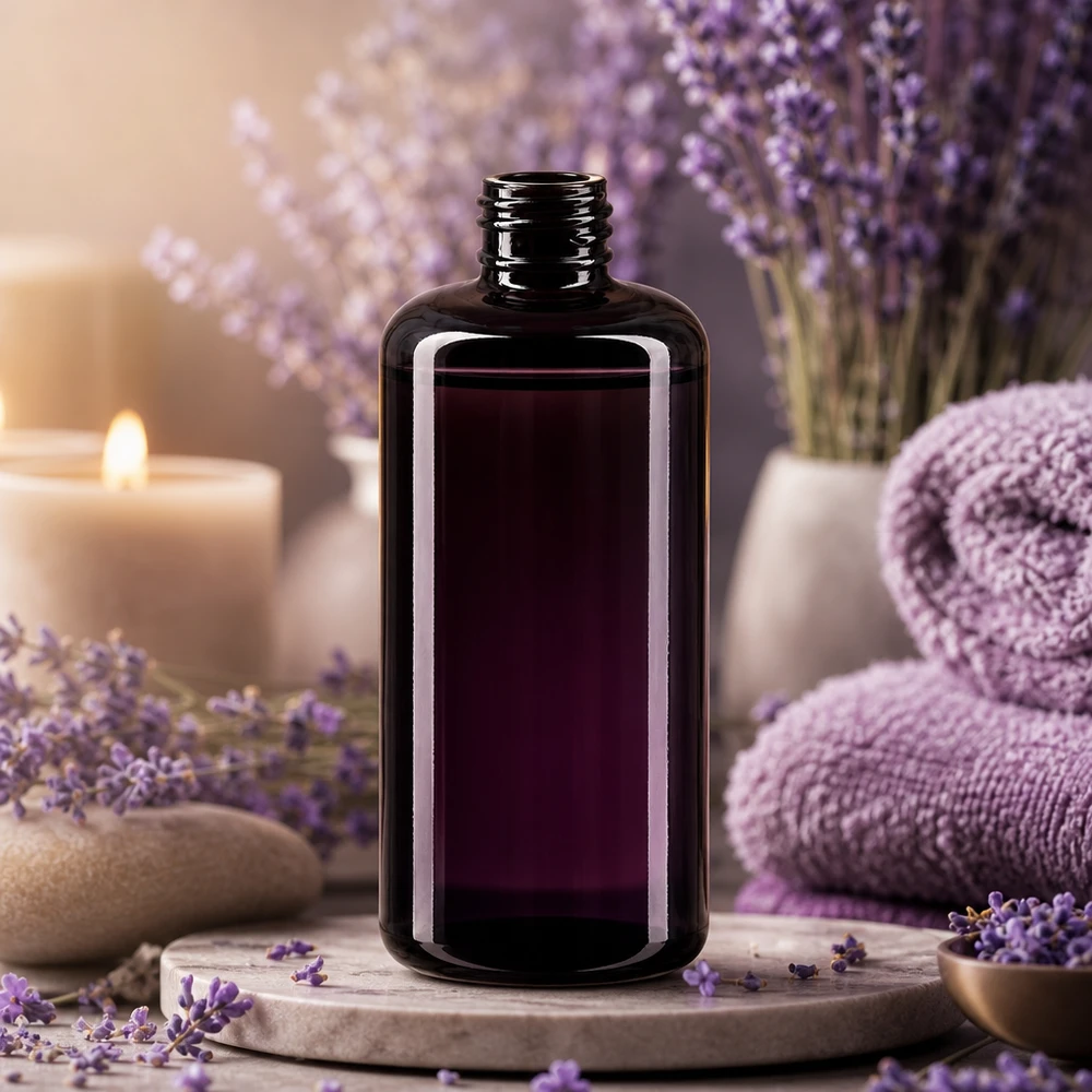 Violettglas Flasche 200ml 410/24 Stilvolle Miron Violettglas-Flasche Draco 200ml perfekt für Aromatherapie und Beauty-Produkte