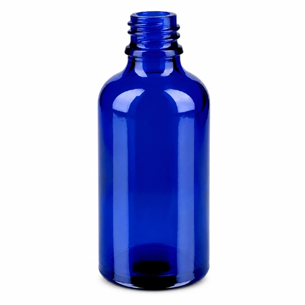 100ml Sprayflasche weiß/transparent Standardverschluss BlueLine UT18/100 Robuste blaue Glassprayflasche 100ml für professionelle Kosmetik und Pflege