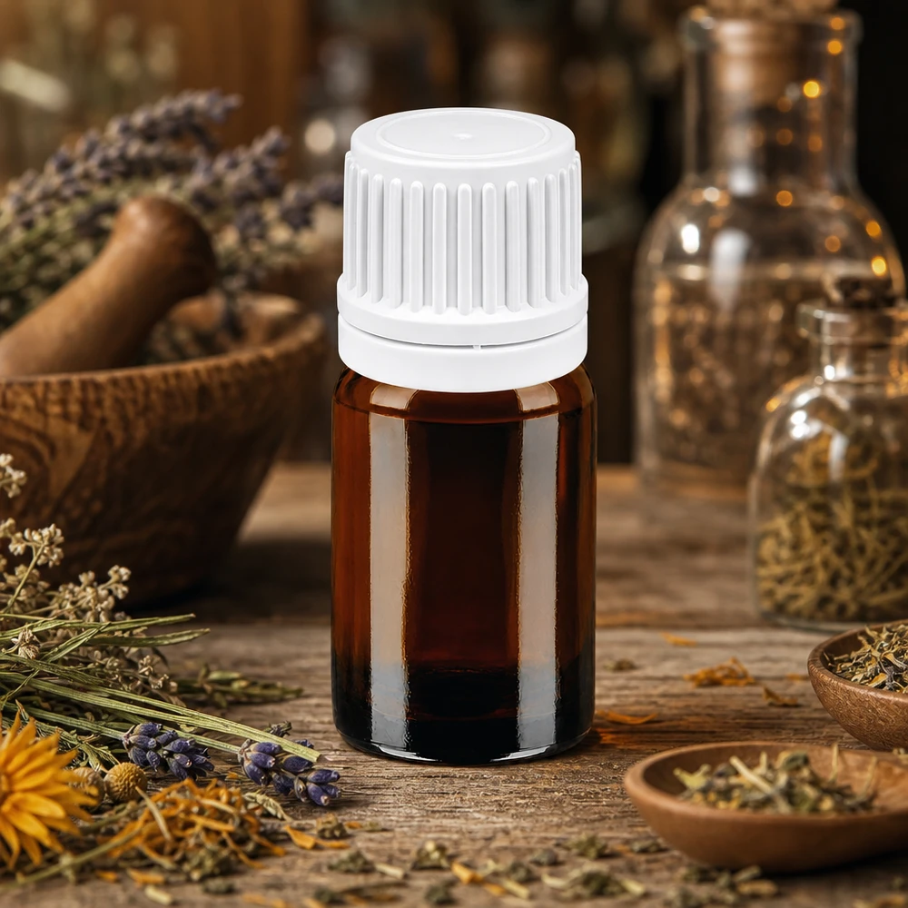 Flacon compte-goutte 5ml 0.7mm blanc OV BrownLine UT18/5 Flacon compte-gouttes professionnel BrownLine de 5ml avec protection UV pour les laboratoires et les pharmacies