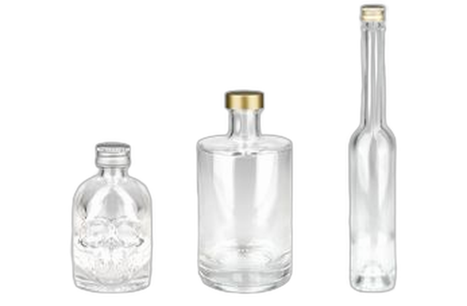 Glasflaschen mit Aluminiumverschluss