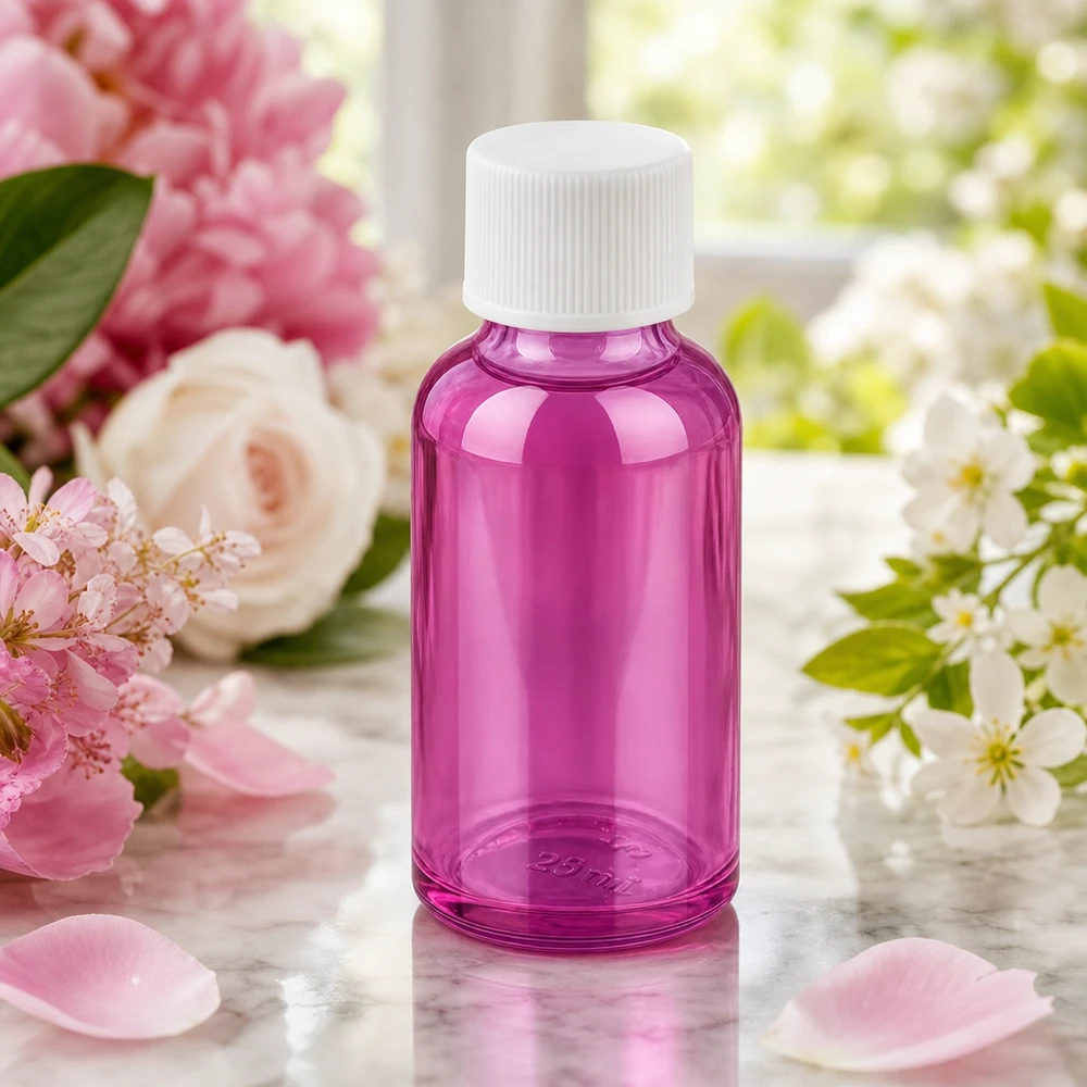 30ml Flasche 11mm Schraubverschluss weiss Standard PurpleLine UT18/30 30ml PurpleLine Flasche mit weißem Schraubverschluss perfekt für DIY-Kosmetik und Mischungen