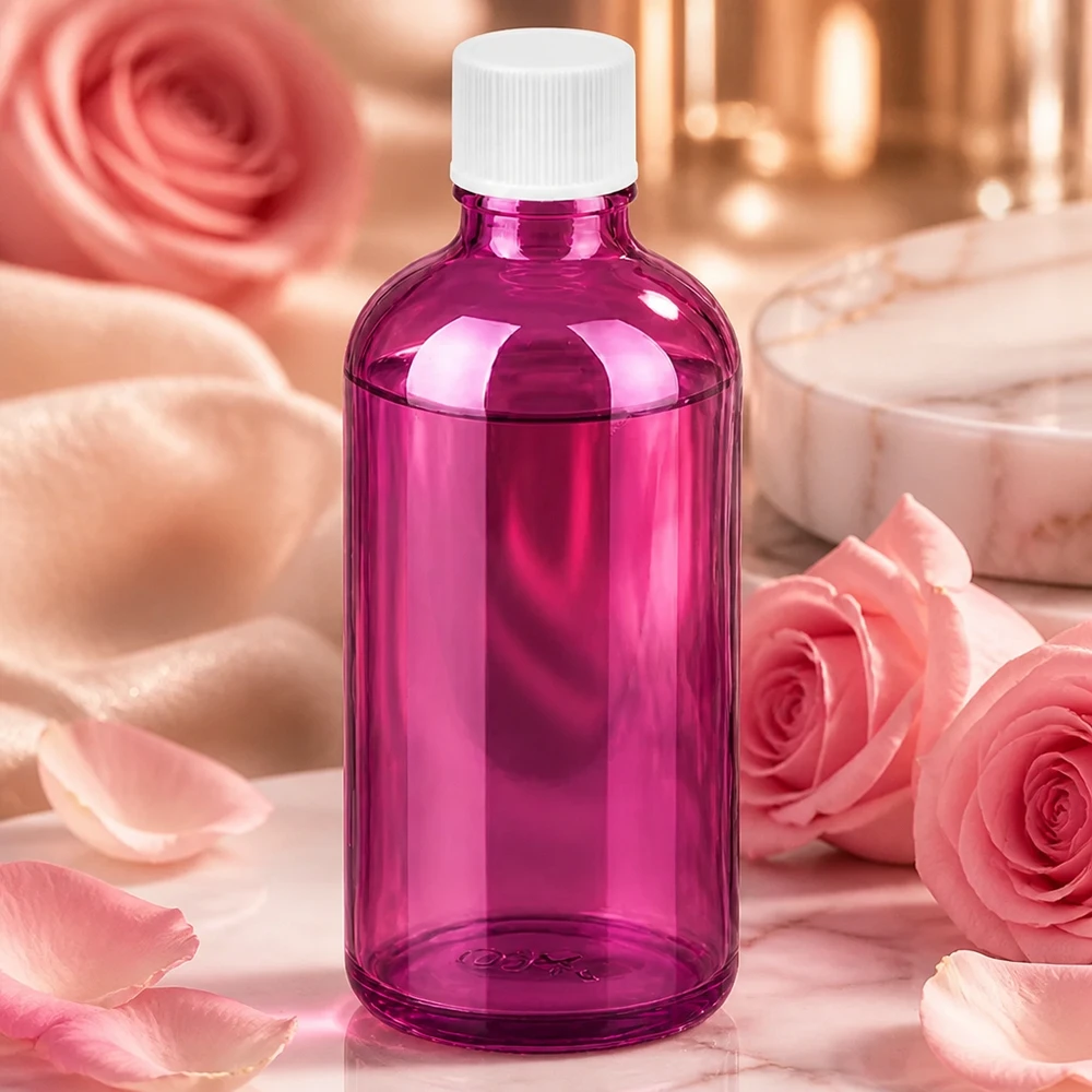 100ml Flasche 11mm Schraubverschluss weiss Standard PurpleLine UT18/100 Robuste 100ml Flasche in Purple mit dichtem Verschluss für Labor und Apotheke geeignet