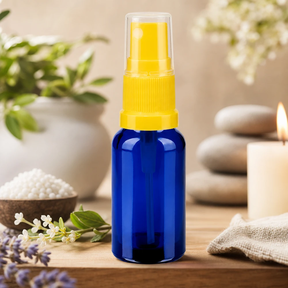 Flacone spray da 20 ml con nebulizzatore fine STD BlueLine UT18/20 per olii