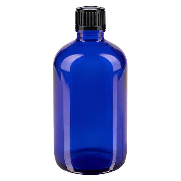 Bottiglia da farmacia blu da 100 ml. SV STD nero/11mm ApoGlas Bottiglia da farmacia blu da 100 ml. SV STD nero/11mm ApoGlas