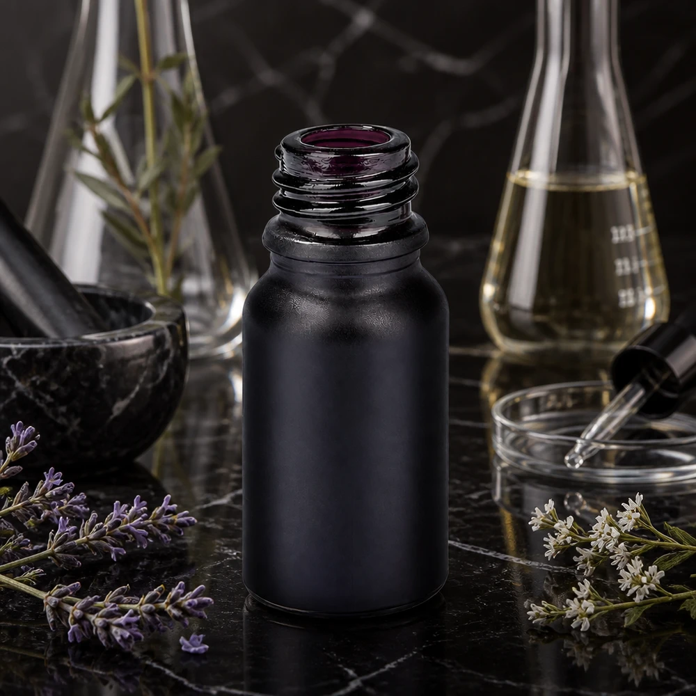 Flacone da 10 ml per farmacia BlackLine UT18/10 UNiTWIST Pratico flacone per farmacisti da 10 ml BlackLine UT18/10 UNiTWIST con ampia apertura per un facile riempimento
