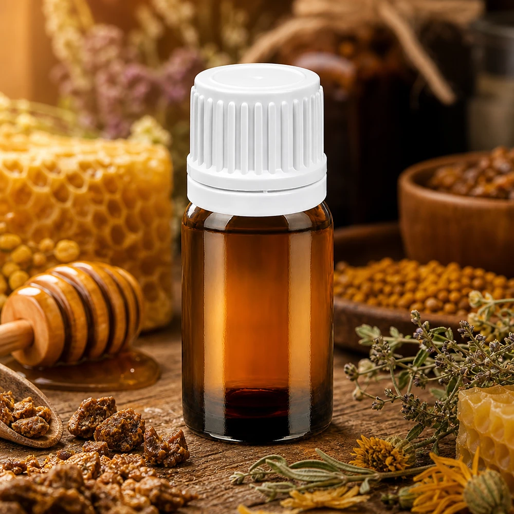 Flacone in vetro ambrato di alta qualità da 5 ml con protezione dalla luce e tappo bianco per sostanze sensibili ai raggi UV