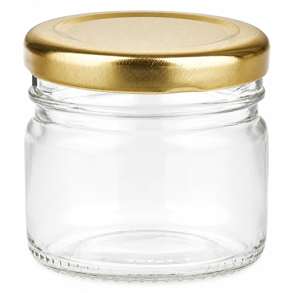 Mini Einmachglas 33ml mit goldfarbenem Twist-Off Deckel UniTwist für Aufbewahrung und Geschenke