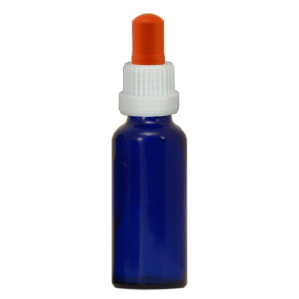 Apothekenflasche blau 30ml Pipette weiß/rot Originalitätsverschluss