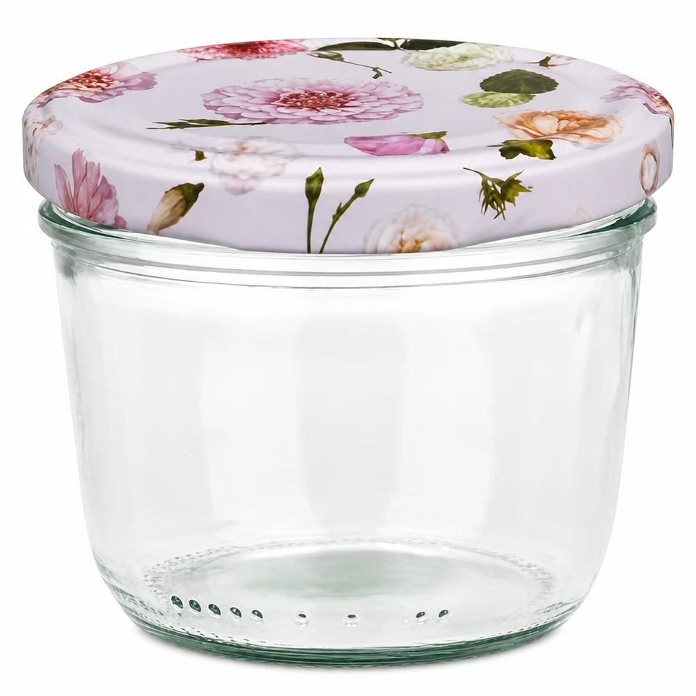 230ml Sturzglas + BasicSeal Deckel Blume rosa UNiTWIST 230ml Sturzglas mit BasicSeal Deckel rosa Blumenmuster Einmachglas Marmeladenglas Vorratsglas