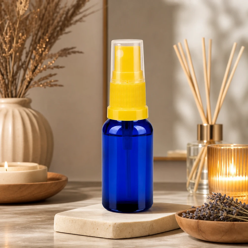 20ml Sprayflasche gelb/transparent Standardverschluss BlueLine UT18/20 20ml wiederbefüllbare Sprayflasche für mobile Anwendung BlueLine UT18/20