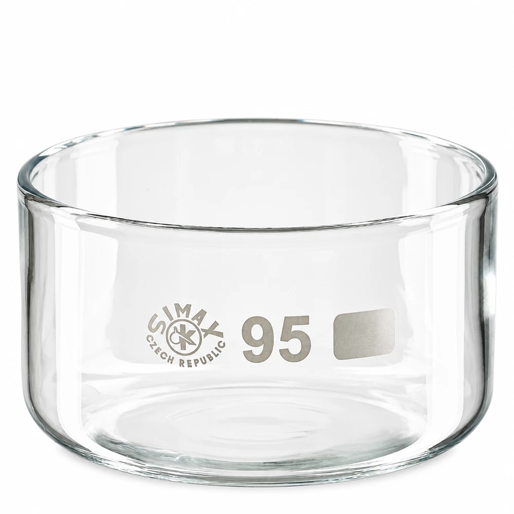 Klare Glasschale 300ml für Laboranwendungen Kristallisation Eindampfen ohne Ausguss ø95mm