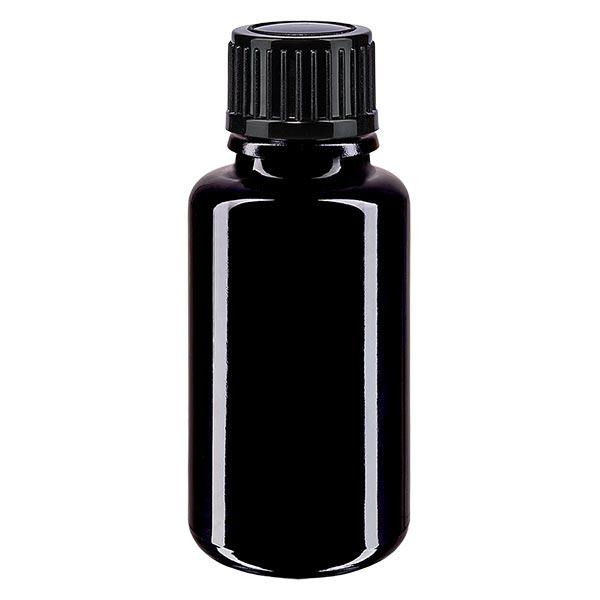 Flacone farmacia viol. 20ml tappo a vite nero St. Flacone farmacia viol. 20ml tappo a vite nero St.
