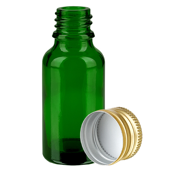 20ml Flasche 11mm Schraubverschluss Alu-Gold Standard GreenL. UT18/20