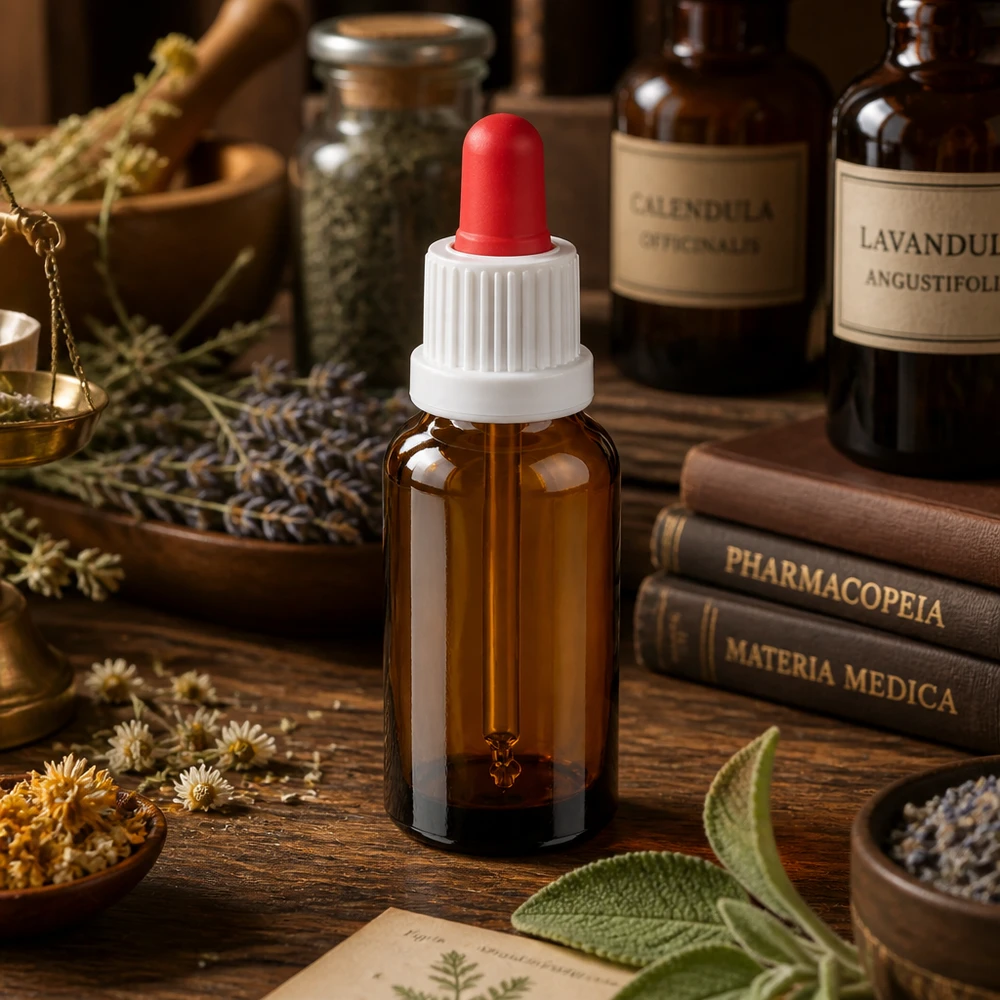 20ml Pipettenflasche weiß/rot Originalitätsverschluss BrownLine UT18/20 20ml Apothekerflasche aus UV-beständigem Braunglas mit auslaufsicherem Pipettenverschluss