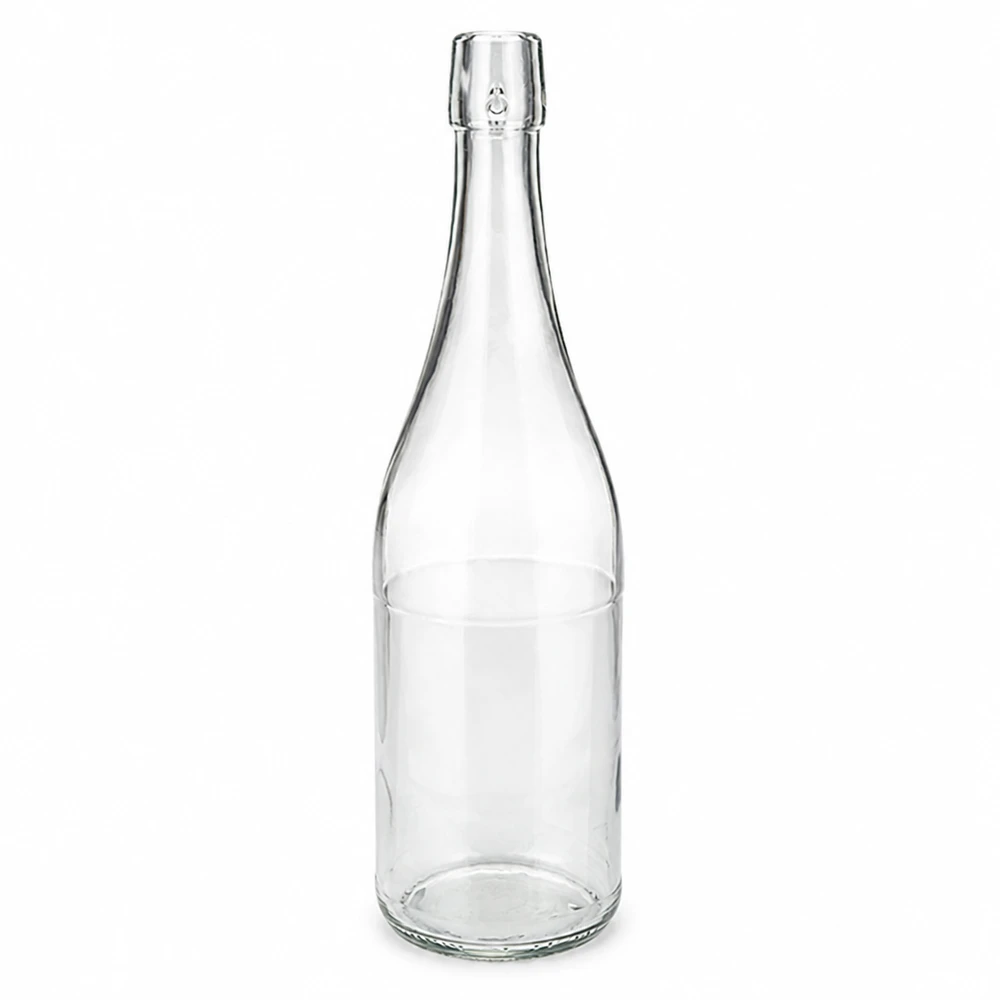 Bottiglia in vetro da 750 ml senza tappo UNiTWIST Bottiglia di vetro 750ml trasparente senza tappo UNiTWIST vuota su sfondo bianco Foto del prodotto 1