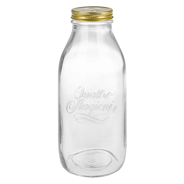 1000ml Glasflasche "Quattro Stagioni" mit Deckel