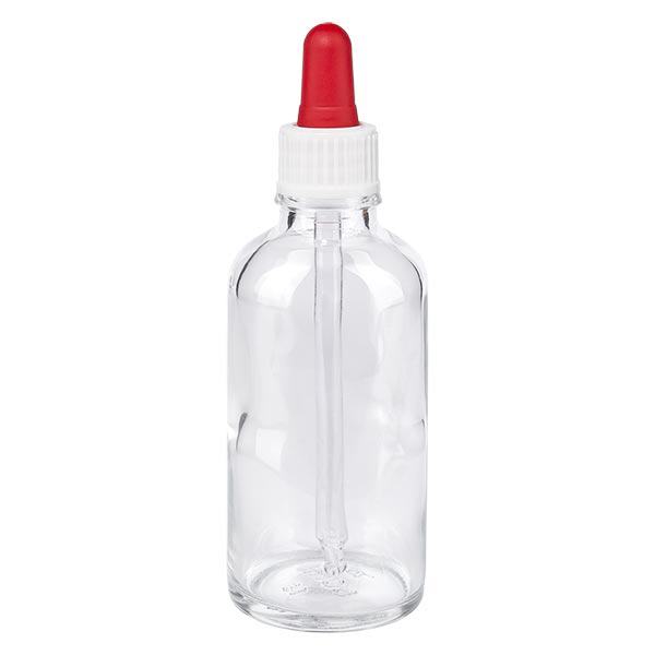 Flacone per pipetta trasparente OV da 50 ml bianco/blu ApoGlas Flacone per pipetta trasparente OV da 50 ml bianco/blu ApoGlas