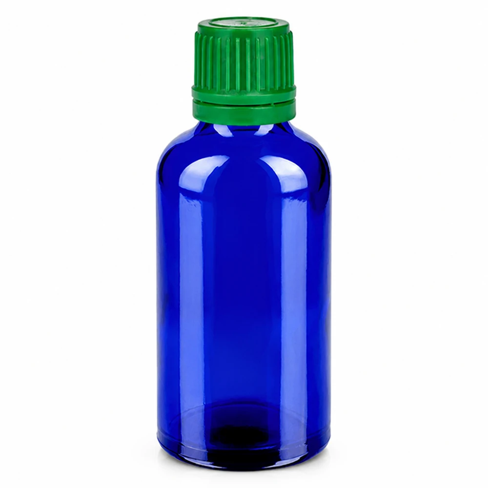 Flacon 50ml 11mm SV vert OV BlueLine UT18/50 Petit flacon de réserve de 50 ml idéal pour les huiles d'aromathérapie et les cosmétiques faits maison
