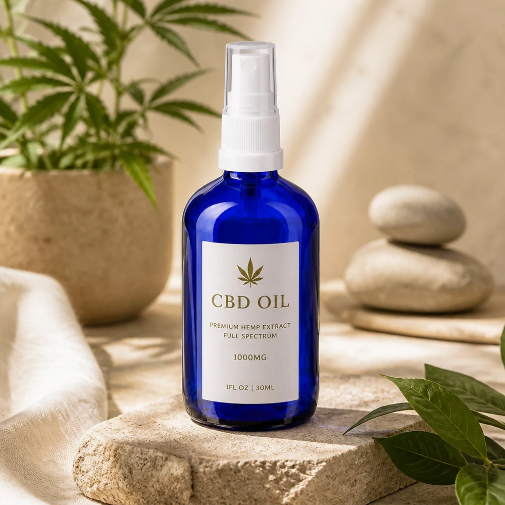 Apothekenflasche blau 100ml Sprayaufsatz weiß Stabile blaue Rundglasflasche 100ml mit Pumpsprüher für Serums Hydrolate und Pflanzenwässer