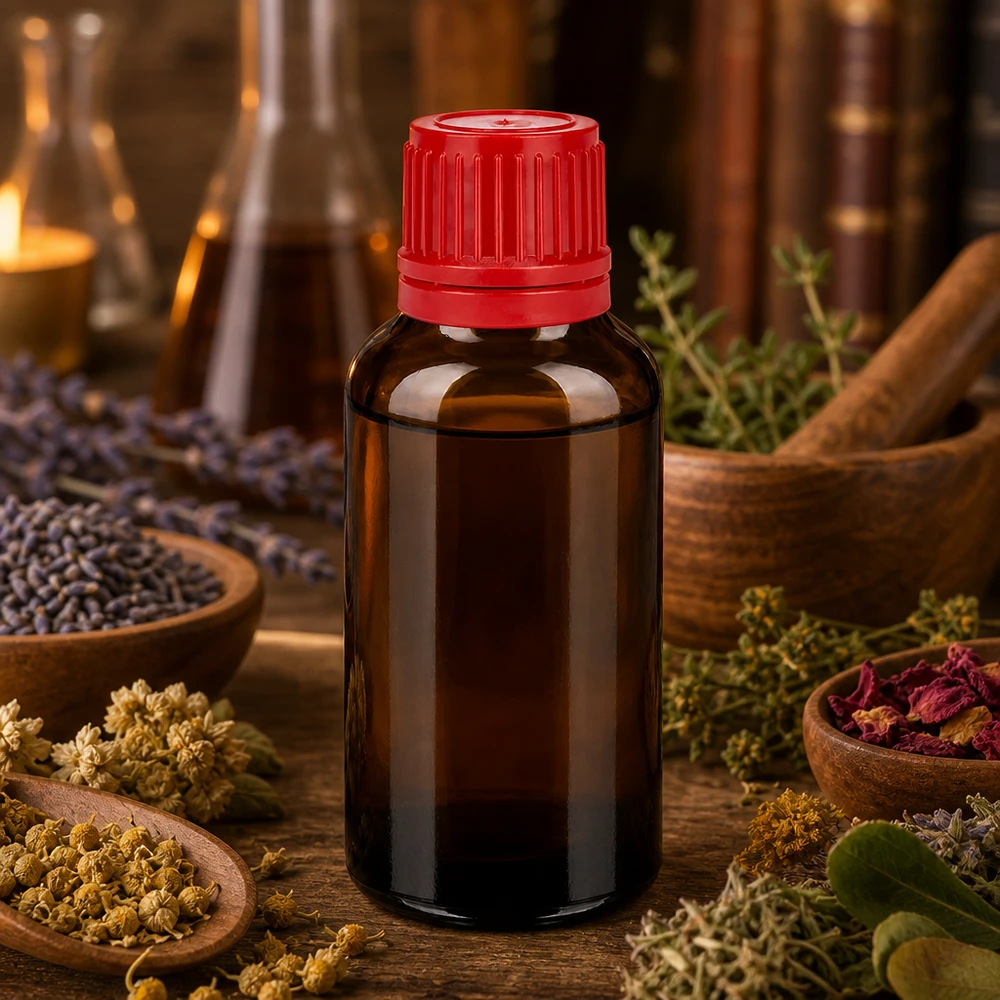 30ml Flasche 11mm Schraubverschluss rot Originalitätsverschluss BrownLine UT18/30 Vielseitige 30ml Glasflasche mit rotem Verschluss perfekt für DIY-Kosmetik und Naturheilmittel